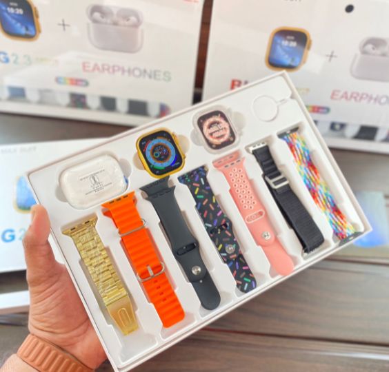 I20 Ultra Smart Watch - I20 Ultra Max Suit 10 in 1 Smart Watch With Airpods - Ultra 2 Smart Watch with Earbuds Watch Earbuds Ultra 9 Smart Watch Airpods Watch Airpods Smart Watch for Boys Touch Watch Mobile Watch Ultra with Airpods