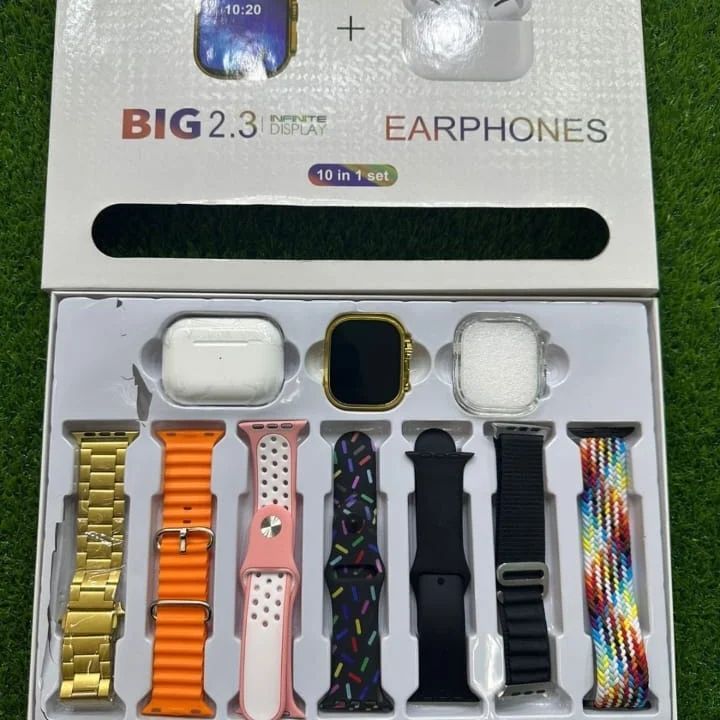 I20 Ultra Smart Watch - I20 Ultra Max Suit 10 in 1 Smart Watch With Airpods - Ultra 2 Smart Watch with Earbuds Watch Earbuds Ultra 9 Smart Watch Airpods Watch Airpods Smart Watch for Boys Touch Watch Mobile Watch Ultra with Airpods