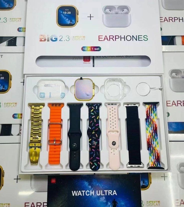 I20 Ultra Smart Watch - I20 Ultra Max Suit 10 in 1 Smart Watch With Airpods - Ultra 2 Smart Watch with Earbuds Watch Earbuds Ultra 9 Smart Watch Airpods Watch Airpods Smart Watch for Boys Touch Watch Mobile Watch Ultra with Airpods